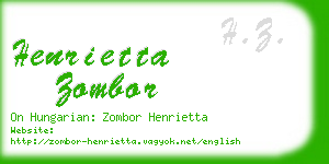 henrietta zombor business card